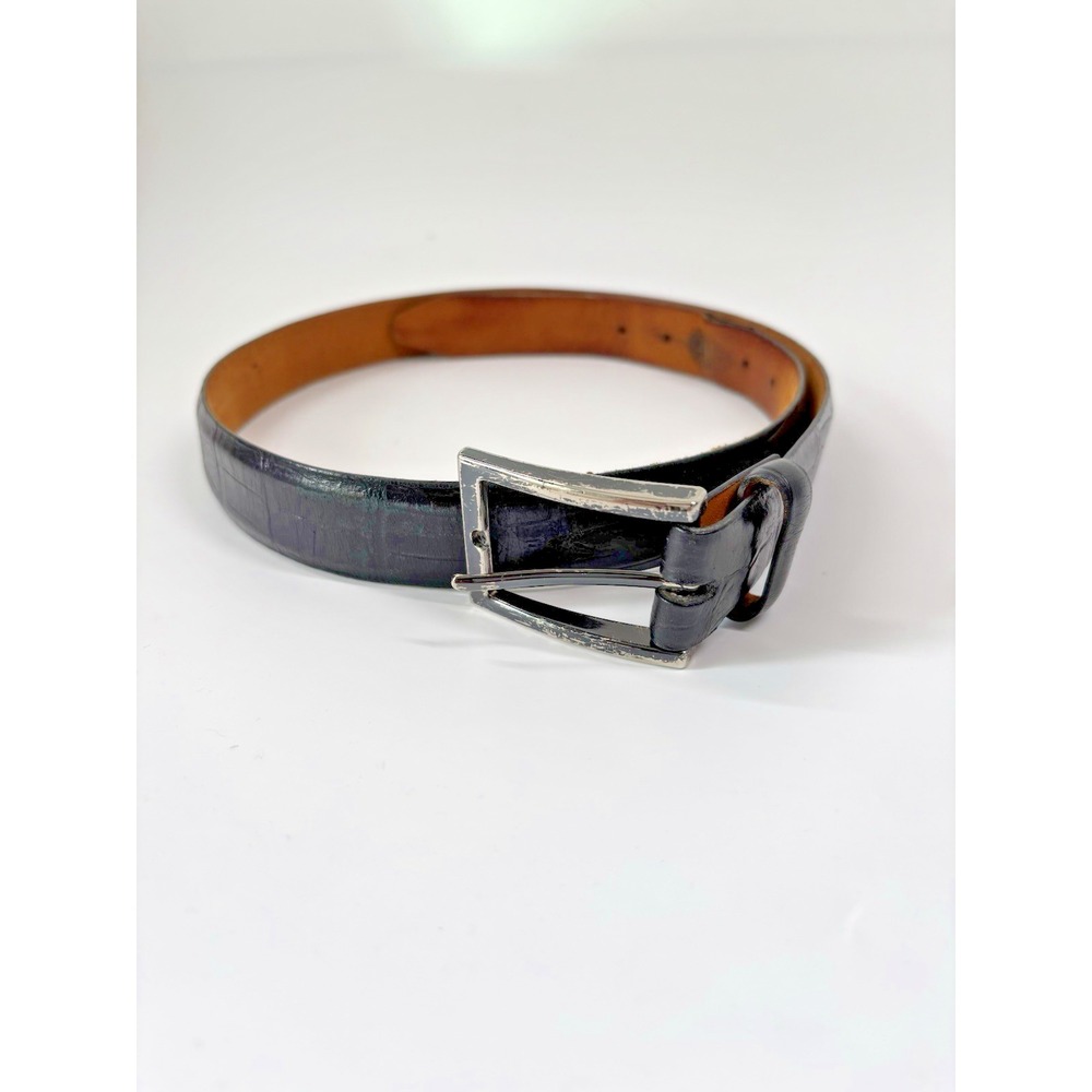 Remo Tulliani Leather Belt Mens 36 Black Italian Calfskin USA Made Dress